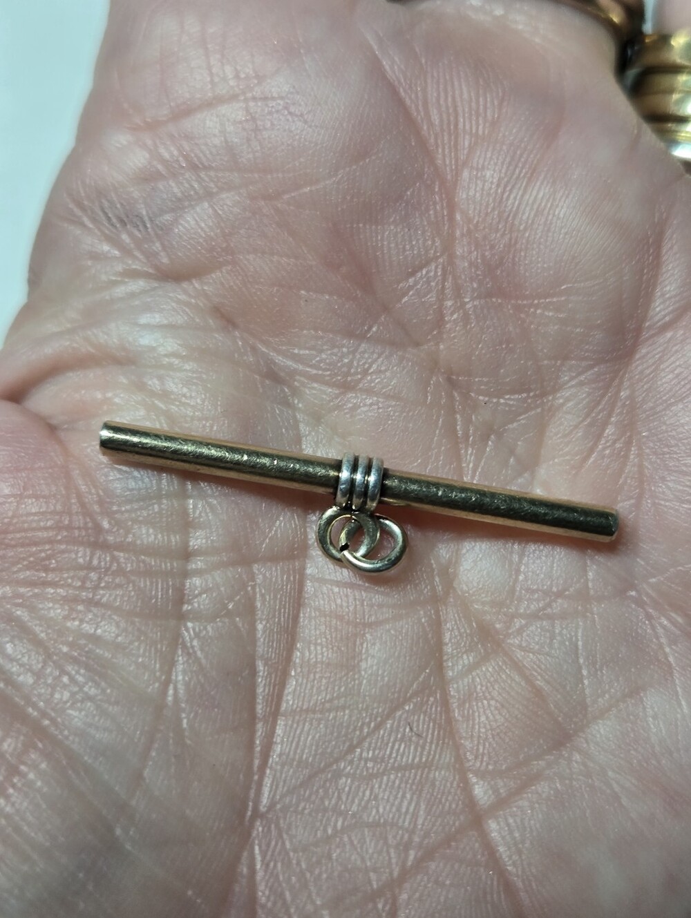 Victorian Gold Filled & Silver T-bar Watch Chain Piece
